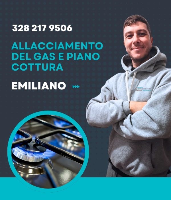 Allacciamento del gas e piano cottura